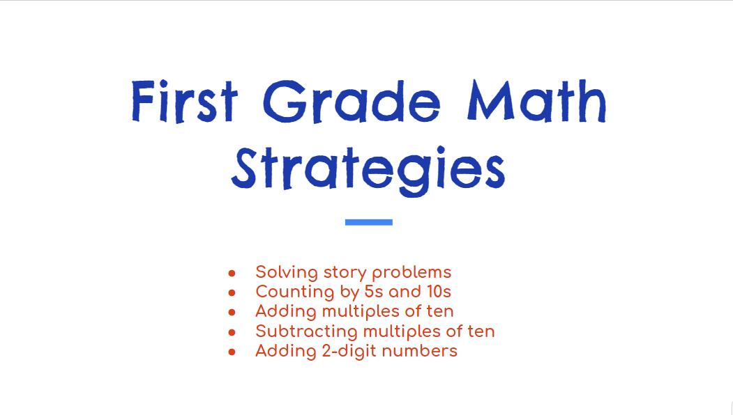 First Grade Math Strategies