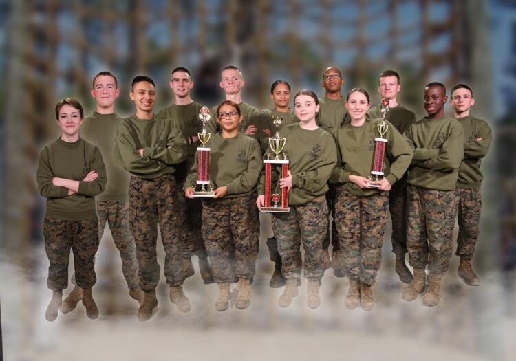 ROTC team celebrates a 2nd-place win at its first Raider Competition. ROTC are a Packer Point of Pride!