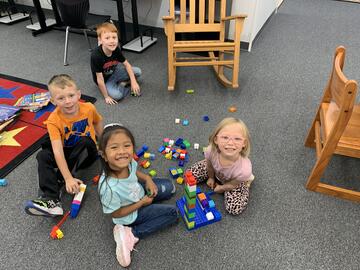 picture of students building with Legos